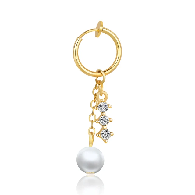 Heart Fake Belly Button Ring Fake Belly Piercing Butterfly Clip On Umbilical Navel Fake Pircing Butterfly Cartilage Earring Clip style2-Gold