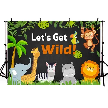 

Mehofond Backdrops Children Birthday Party Background Forest Monkey Backdrops for Photography Studio Photo Animal Background