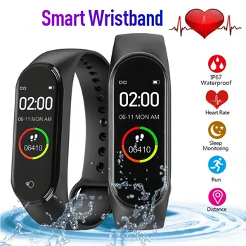 

3 Color New IP67 Waterproof Fitness Bracelet Heart Rate Monitor Band Bluetooth Sport Smart Music Wristband Smart Band Reminde