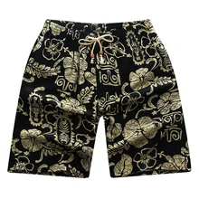 

Mens Clothing Plus Size Style Linen Quick-drying Printing Loose Cotton and Linen Beach Pants Fitness Leisure Loose Beach Shorts