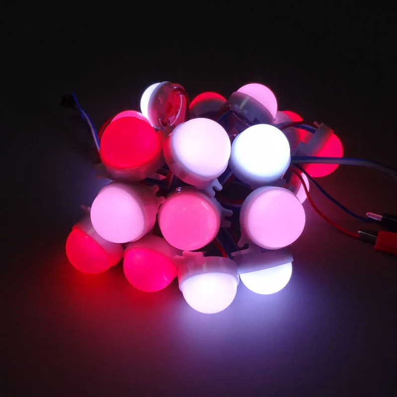 US $10.53 20pcs Lot DC12V WS2811 30mm Diffused LED Pixel Module Full Color 3 LEDs 5050 RGB Led Lamp String D30 Modules Waterproof IP68