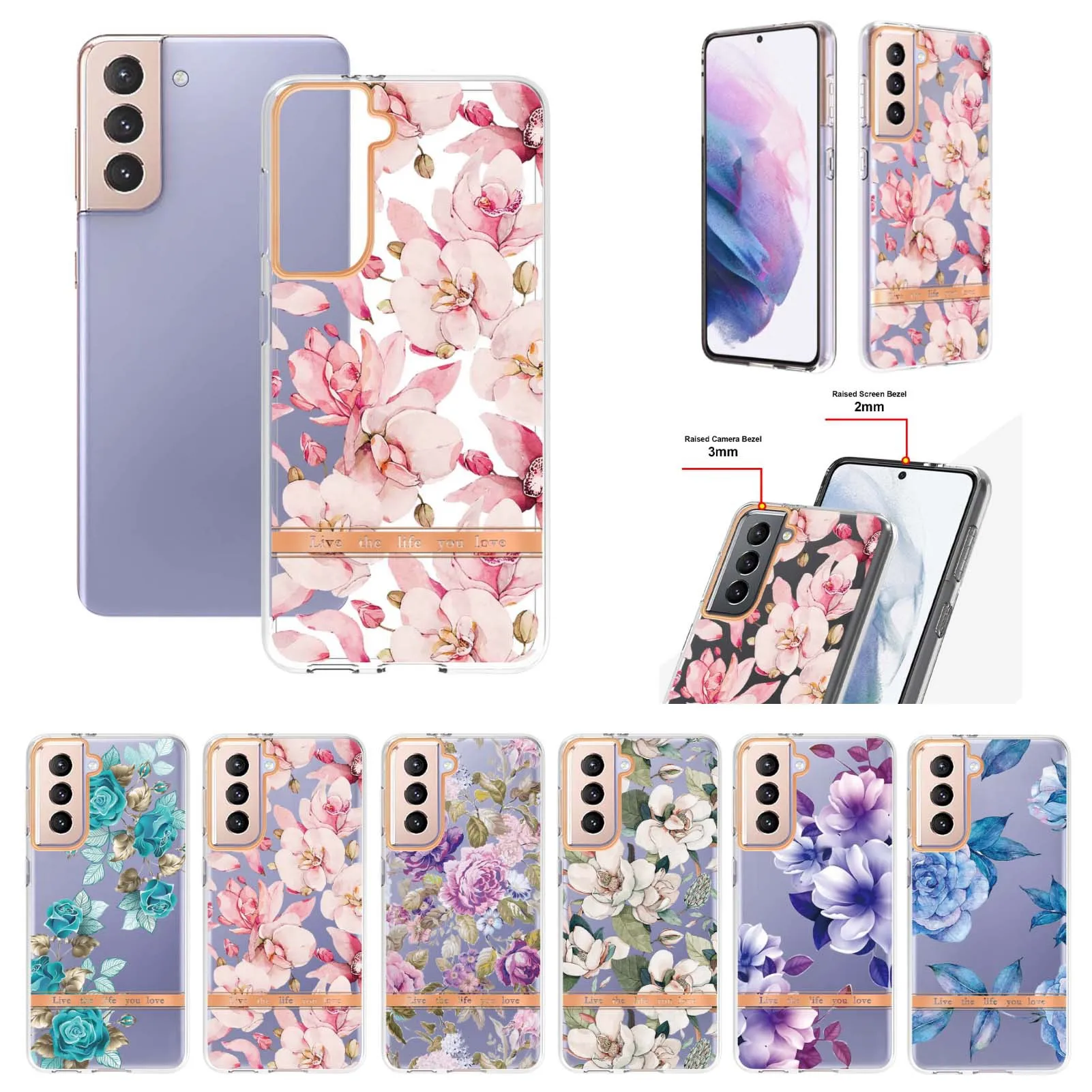 Coque de téléphone à fleurs pour jeunes filles, pour Samsung Galaxy S22 plus S20 ultra S21FE S21 5G S20 FE S21 + 5G S20ultra