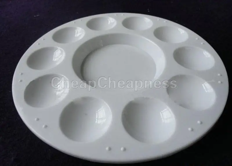 

Oil Watercolour White Painting Pallet 10 Wells Design Plastic Palette Art Paint Plastic Drawing Tray Color Palette