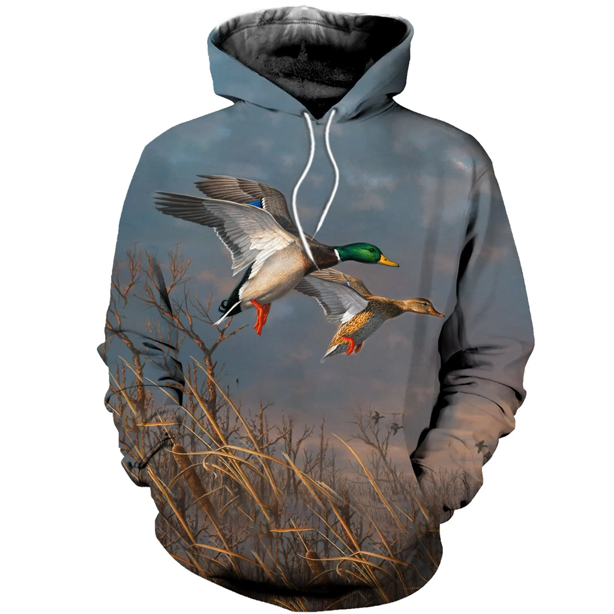 Oversized Ducks Printed Hoodie