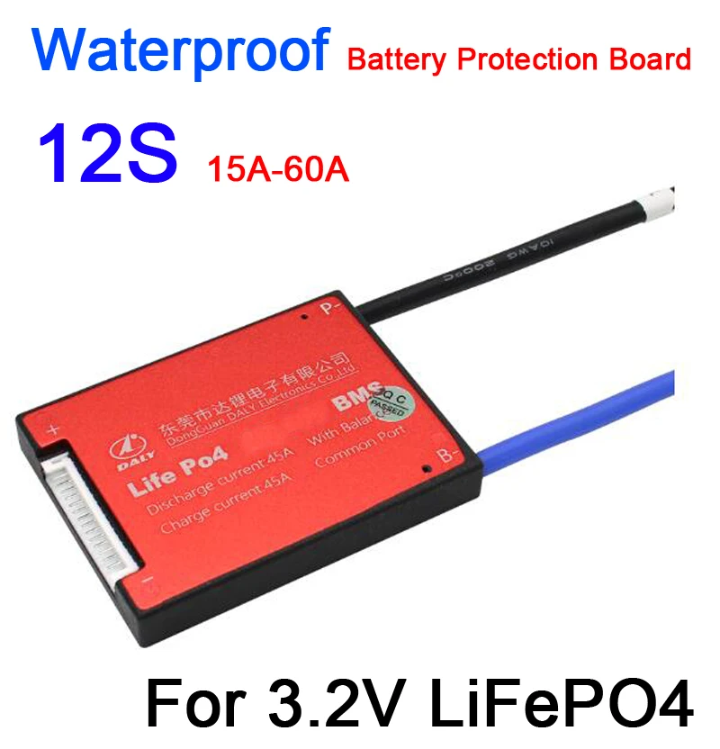 12S 36V 60A LiFePO4 lithium battery Protection Board balance BMS 20A 40A 50A batteries Waterproof 12 CELL electric e-bike |