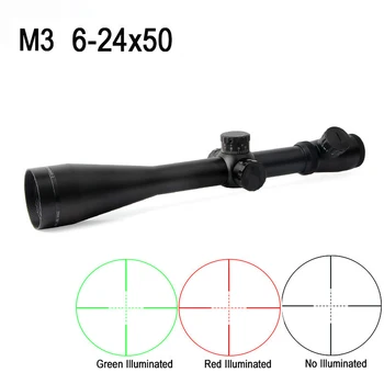 

Hunting 6-24x50 M3 L Riflescope Tactical Optical Rifle Scopes Sniper Hunting Illuminated Sight Long Range Airsoft Rifle Scope