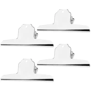 

4pcs Stainless Steel Home Food Clip Bag Snack Storage Seal Bag Clip Sealer Clip Kitchen Tool Household Newspapers Clip