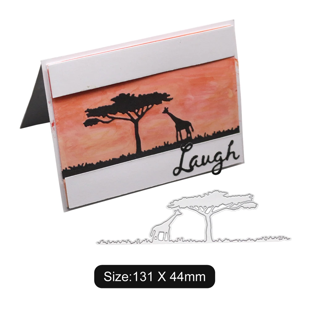 

131*44MM giraffes Making Scrapbook Greeting Card Lace Hollow Metal Cutting Dies Stencil Frame Embossing Template DIY