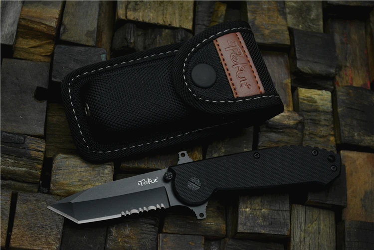 Складной нож Tekut LK5073, окислительный черный нож 7CR17, лезвие G10, ручной нож, походные карманные универсальные ножи, инструмент для повседневного использования