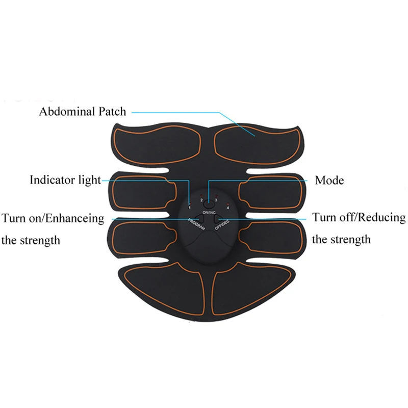EMS Wireless Muscle Stimulator Trainer Smart Fitness Abdominal Training Electric Weight Loss Stickers Body Slimming Belt Unisex