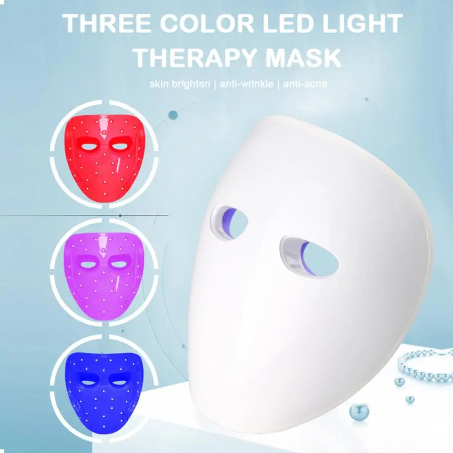 Jade Roller LED Photon Skin Rejuvenation Machine Spectrum Anti-Aging Brighten Face Mask Vibrator