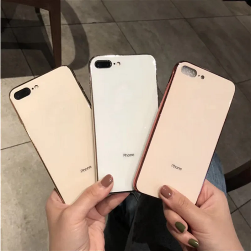 Роскошный Гальваническое стекло чехол для телефона iPhone XS MAX XR X 8 7 6 6s Plus покрытие полное покрытие ударопрочный корпус Caqa с логотипом