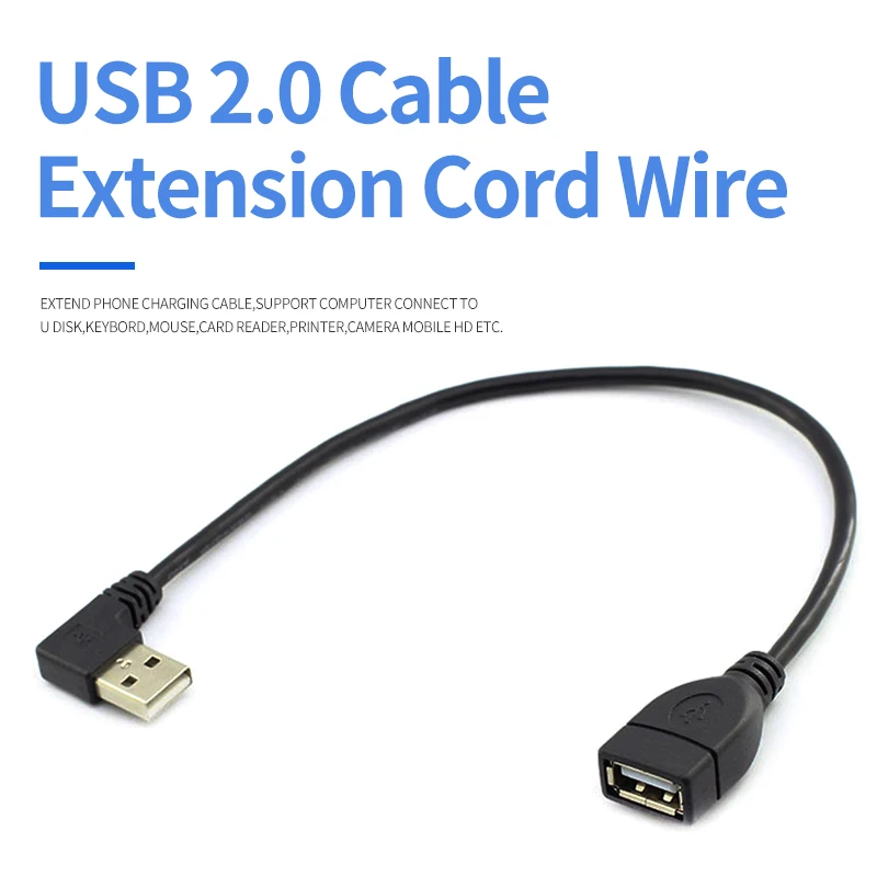USB 2 0 usb кабель передачи данных под углом 90 градусов Соединительный адаптер для ПК