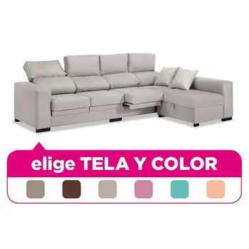 

Sofa Chaise Longue, 4 Seater, climb A domicile, choose fabric and Color ref-77