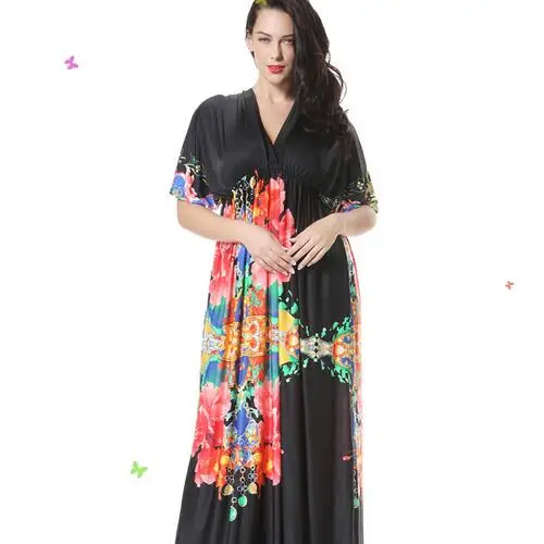 Длинное Макси женское платье 5XL 6XL размера плюс летние платья большого одежда 3xl 4xl