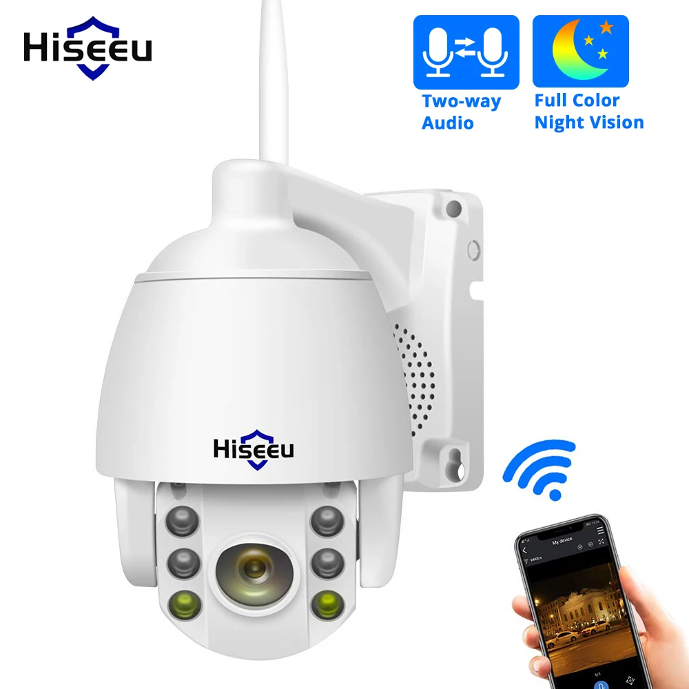 Hiseeu 1080P Беспроводная PTZ IP камера WIFI 5X цифровой зум наружная безопасности для