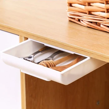 

Self-adhesive Pencil Tray Desk Table Storage Drawer Organizer Box Under Desk Self Stick Hidden Organizer Storage Holder Case