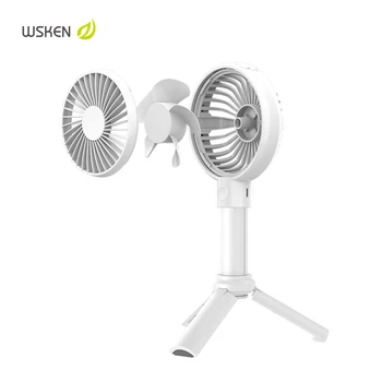

WSKEN Mini Desk Fan Portable Mobile Holder Fans Handheld Outdoor USB Fan Air Cooler Small Desktop Office Tripod Fan Rechargeable