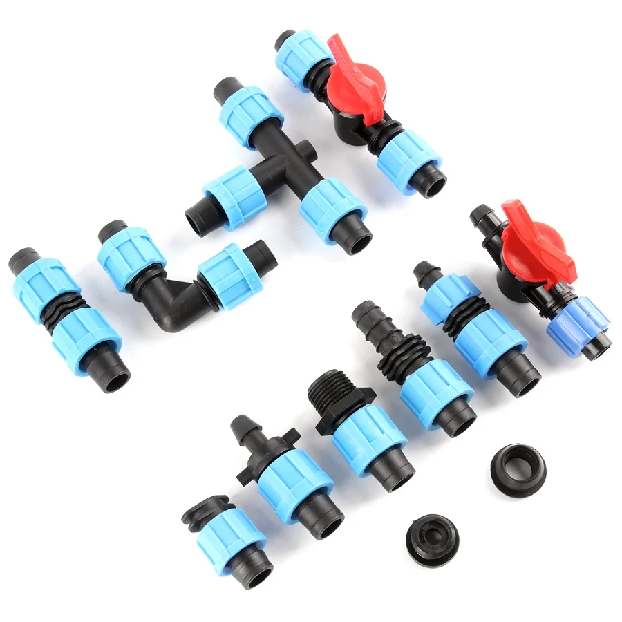 50pcs 8Kinds 3/5mm Garden Hose Connectors Micro Drip Irrigation System Water Hose Tee Pipe Splitters Hose Plug Water Connectors