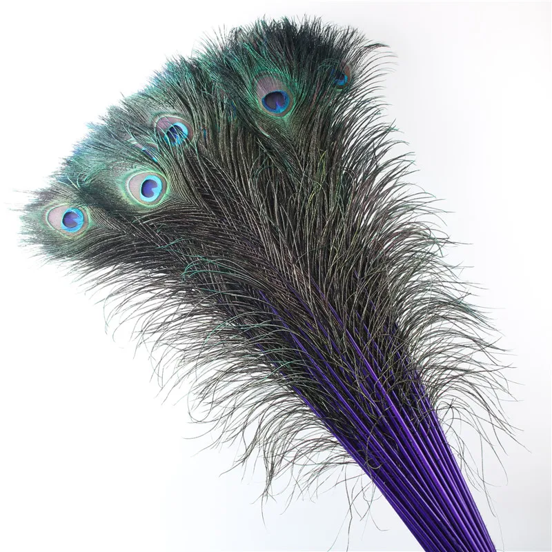 

beautiful 70CM-80CM/28-32inch high quality purple peacock feathers for Wedding accessories DIY decoration feather plumas