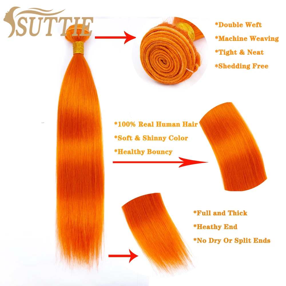 Pacotes de Cabelo Trama de Cabelo Brasileiras para Mulher Suttie Humano Virgem Roxa Rosa Azul Laranja Amarelo Colorido Tecelagem Extensões Cor 10 amarelo colorido tecelagem extensões brasileiras para mulher