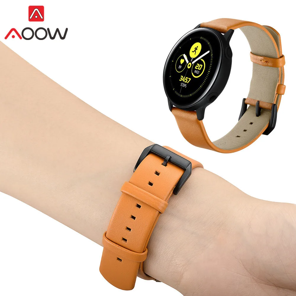 20 мм из натуральной кожи ремешок для samsung Galaxy Watch Active 42 мм Шестерни S2 классический браслет ремешок для Amazfit Garmin R810