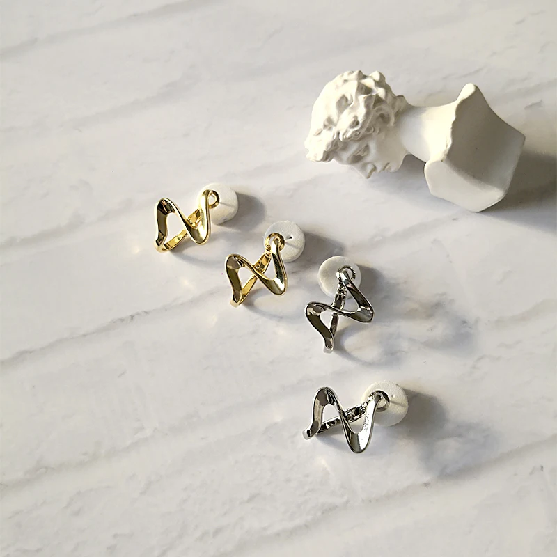 Peri'sBox золотые гнутые серьги-кольца спиральные геометрические серьги в виде тонкого кольца в форме волны стильные серьги для женщин Элегантный Подарочный