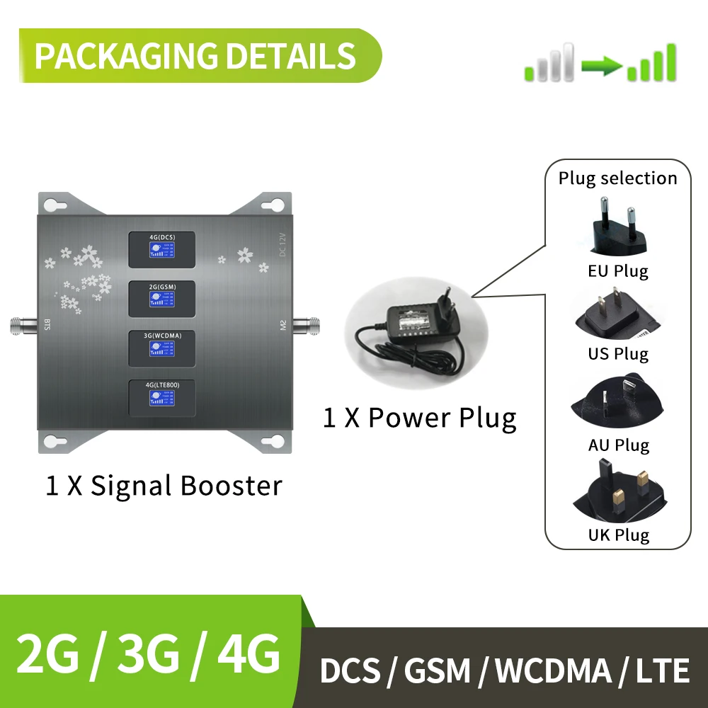 Усилитель сотового сигнала BAND 20 800 900 1800 2100 МГц усилитель мобильного 2G 3G 4G LTE