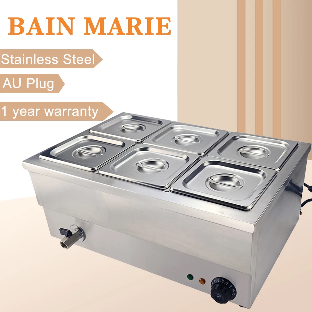 6 кастрюль Коммерческая электрическая Пароварка Мари bain 6x 1/6 GN для подогрева еды