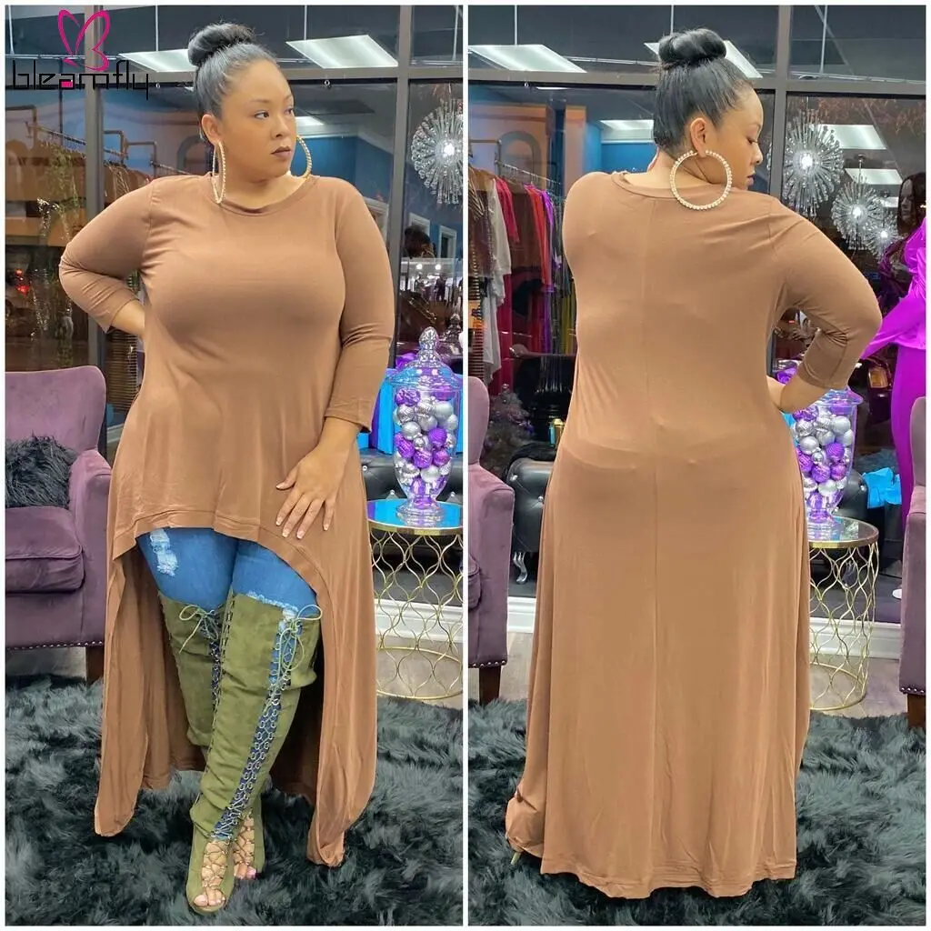 

Sexy Asymmetrical Maxi Shirt Dress Women Autumn O Neck Long Sleeve Tops Office Ladies Elegant Top Blouse Dresses Casual Vestidos