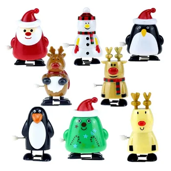 

Kids Baby 8pcs Cute Cartoon Funny Plastic Christmas Wind-up Doll Santa Xmas Tree Snowman Reindeer Elk Walking Doll Clockwork Toy