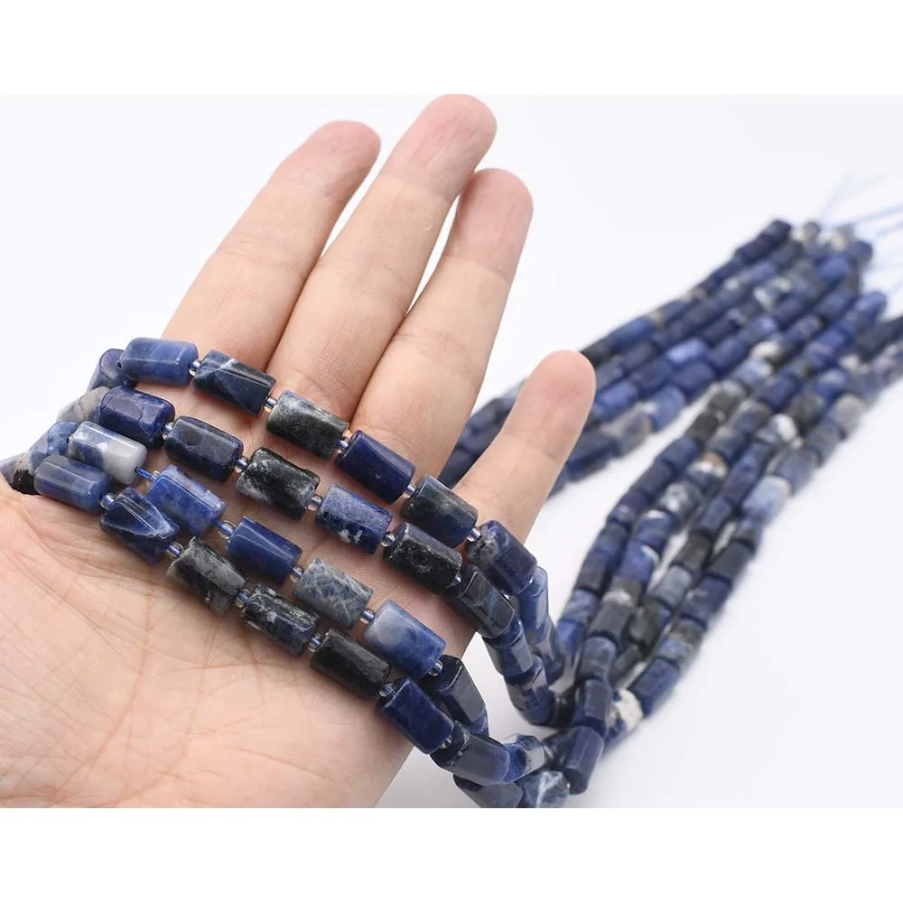 10X12mm AA Natural Smooth sodalite irregular cylindrical Stone Beads For DIY necklace bracelet jewelry make 15 