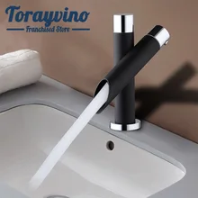Torayvino роскошный каскадный смеситель для раковины, Бронзовый Смеситель с одной ручкой, смеситель для раковины, мощный смеситель для ванной