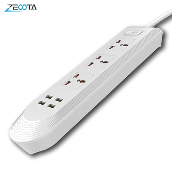 

Power Strip 3 AC Electric Universal Plug Socket with USB Outlets Switch PC Explosion-Proof Travel Adaptor 2m Extension Cord