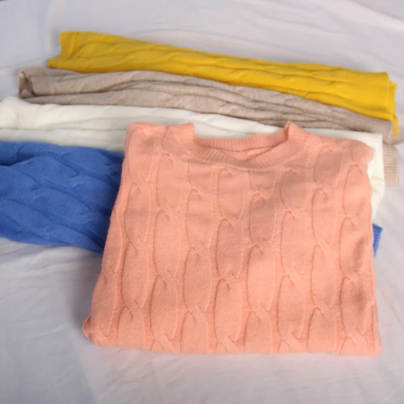 Женские свитера, зимние вязаные топы с круглым вырезом и длинным рукавом, милые вязаные свитера, 9 цветов, Женские повседневные топы, женские пуловеры - Цвет: Light pink