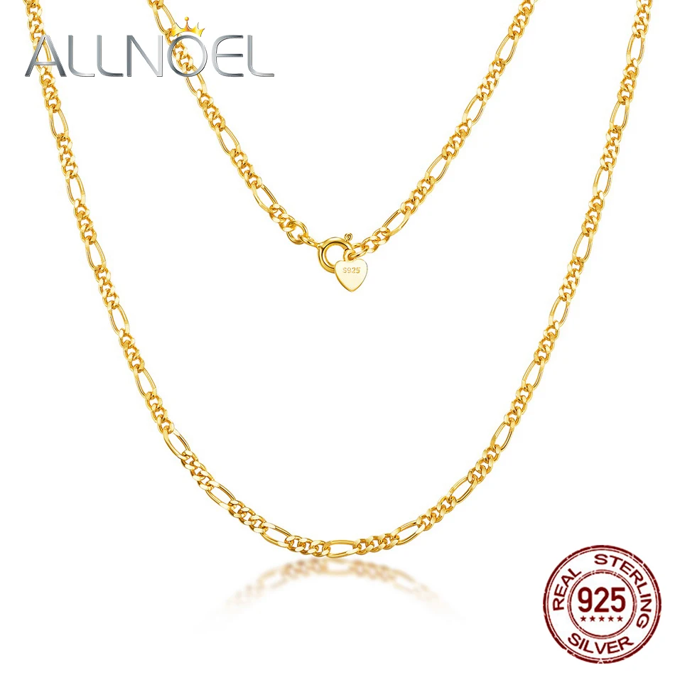 Unisex 14K Gold Plated Figaro Chain 