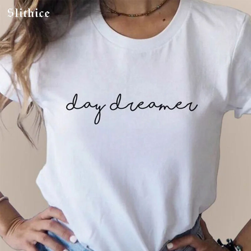 Slithice DayDreamer уличная одежда забавная футболка для девушек женская летняя с