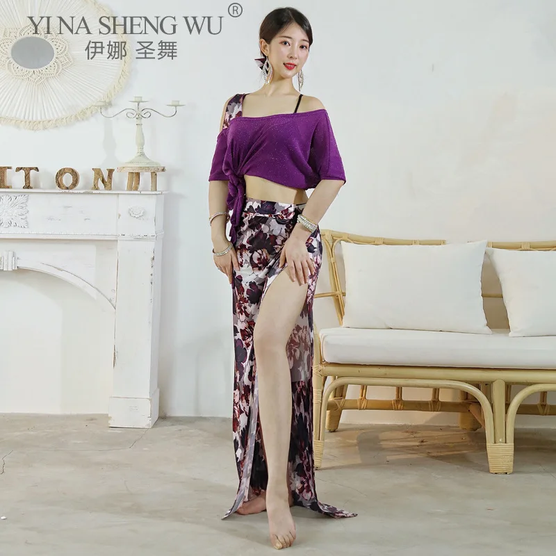 

Женская летняя юбка с принтом, длинная сексуальная одежда для профессиональных танцев, Танцев Живота, набор костюма для танца живота