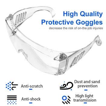 

1pair Goggles Anti Fog Dust Proof Eye Protection Goggles Eyewear Can Wear Glasses Work Safety Protective Glasses