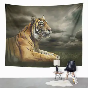 

Striped Tapestry Tiger Black Sky Tapestry For Bedroom Room Decor Wall Hanging Wall Art Tapestry Picnic Mat Beach Towel Bed Cover