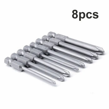 

Cross Screwdriver Bits Hex shank Set Driver Silver Drilling Tool Parts