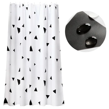 

1 Set Shower Curtain Simple Bath Curtain Waterproof Shower Curtain for Home Bathroom with 9 Hooks 80x180cm 120x180cm