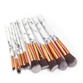 

Fashion trend 10 marbled makeup brushes, beauty makeup tools, delicate bristles, soft sticky powder, easy to apply makeup and sm