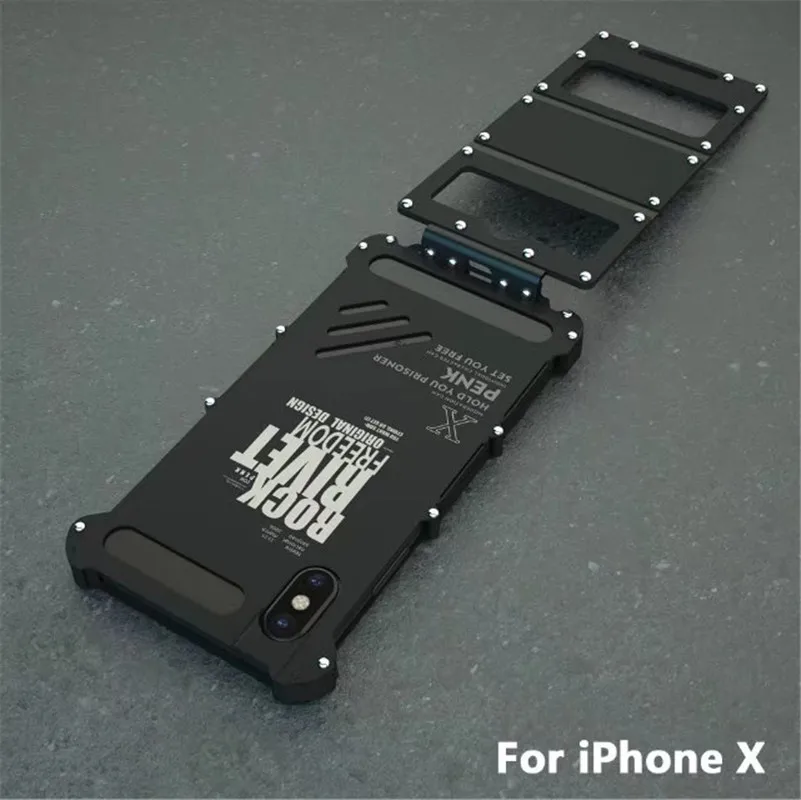 R-JUST флип-чехол для iPhone X бронированный чехол для телефона King алюминиевый чехол противоударный чехол для телефона 5,8 дюймов смартфон
