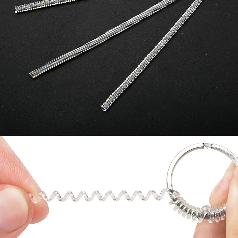 

10pcs 10cm Invisible Ring Sizer Adjuster For Loose Ring Spiral Guard Insert Tightener Reducer Resizing Diy Jewelry Making Tools