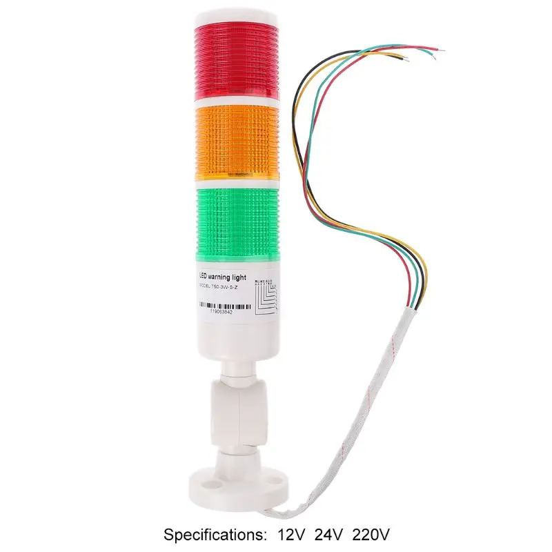 

Red Green Yellow LED Lamp Industrial Tower Signal Light DC 12V 24V AC 220V Warning Light
