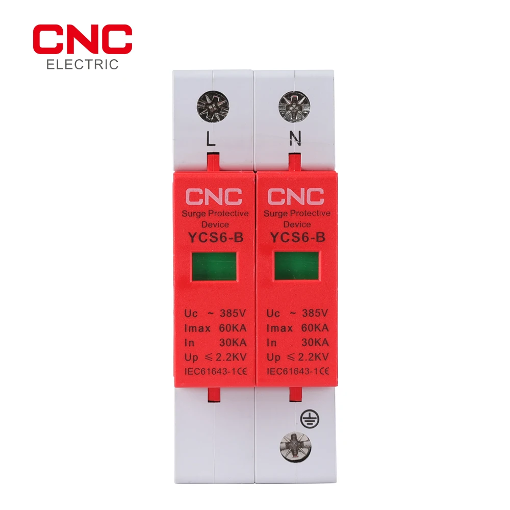 Dispositivo de protección contra sobretensiones, dispositivo doméstico de descarga de tensión, CNC AC SPD 385V 2P