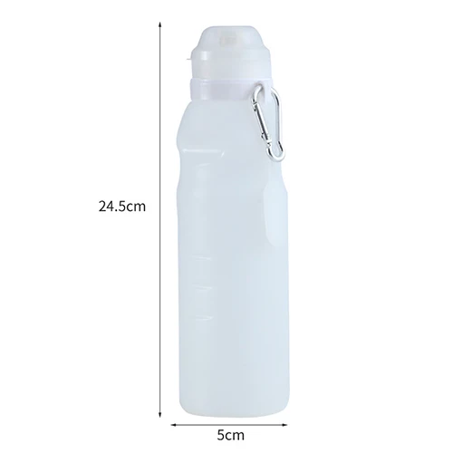 600ml 600 мл силиконовая складная бутылка для воды, товары для спорта на открытом воздухе, портативная бутылка для воды, удобная, для путешествий, с защитой от обжига, Изолированная - Цвет: 600ml