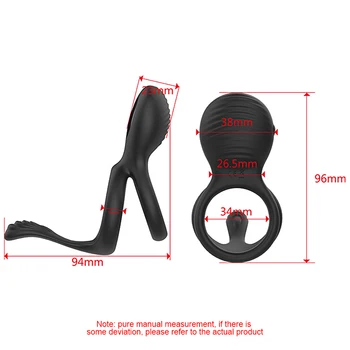 Vibrating Dual Penis Ring Premium Stretchy Soft Cock Ring 7 Vibration Modes Erection Enhancing Sex Toys for Men and Couples Play 5