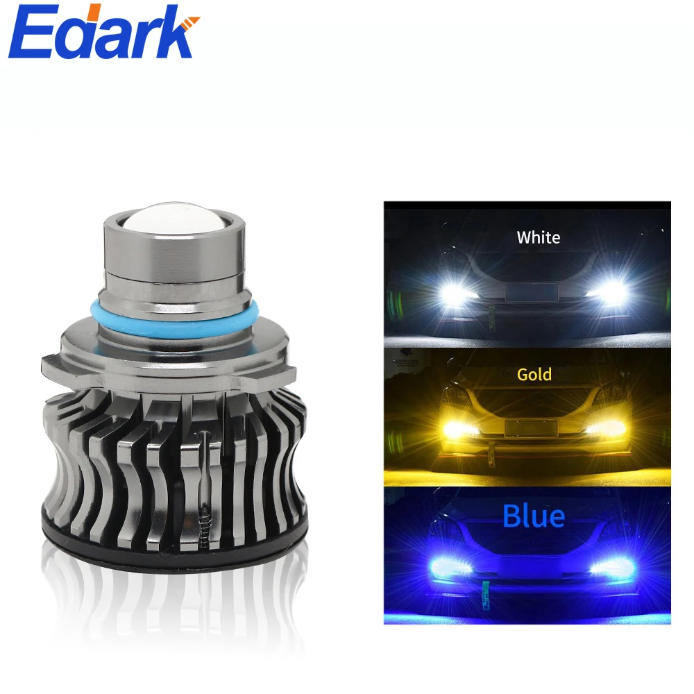 Edark Car LED Headlight Bulb H8 H9 H11 9005/HB3 9006/HB4 H7 Projector Lens Devil Fog Light 6000K White 3000K Yellow 8000K Blue | Автомобили